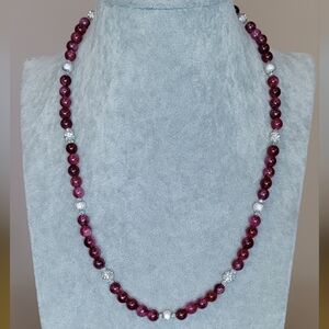 Rich Rhodolite Garnet Beaded Necklace